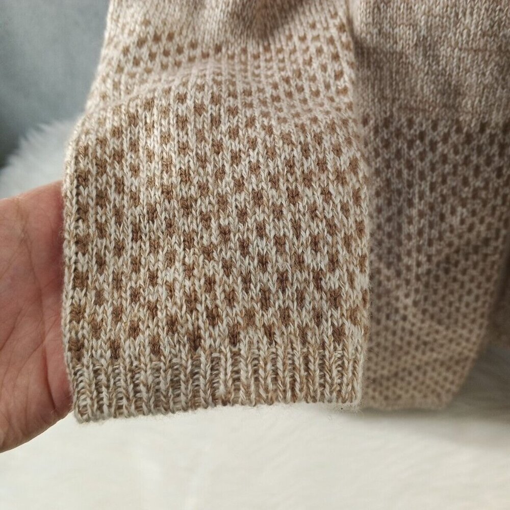 NWT Karen Scott Long Textured Cardigan Sweater LARGE(12-14) Pullover Tan Brown - Picture 6 of 14